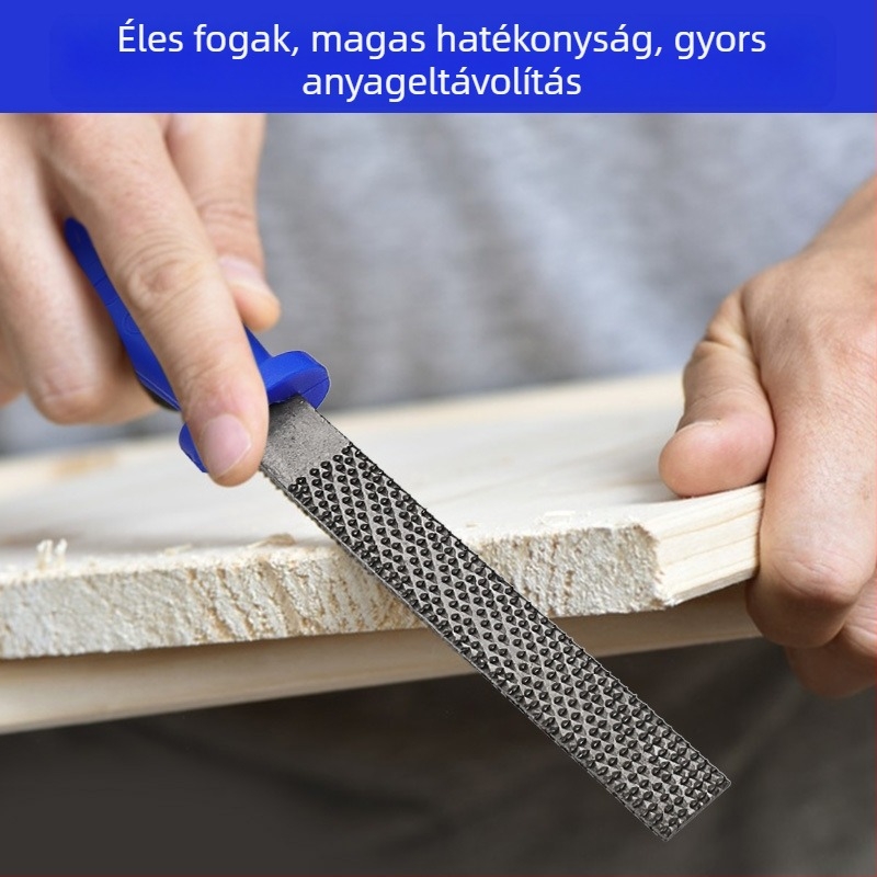 Három darabos fame-reszelő készlet fogantyúval — acélból készült reszelők: félköríves, lapos és kerek