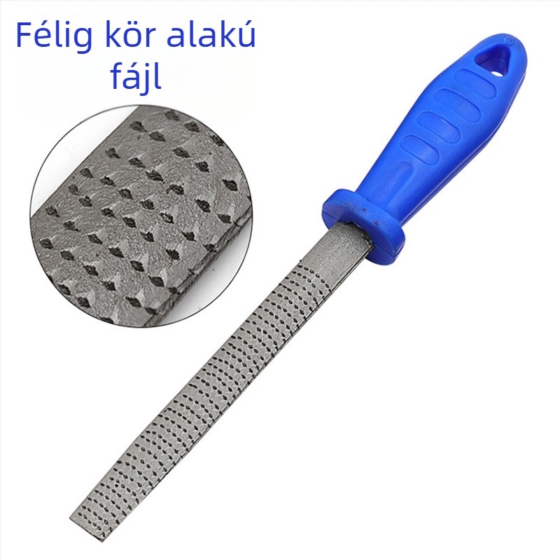 Három darabos fame-reszelő készlet fogantyúval — acélból készült reszelők: félköríves, lapos és kerek