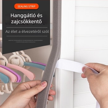Ajtó- és ablakszigetelő szalag – öntapadó szivacs a szélvédéshez és hangszigeteléshez, ütés elleni védelem üvegajtókhoz