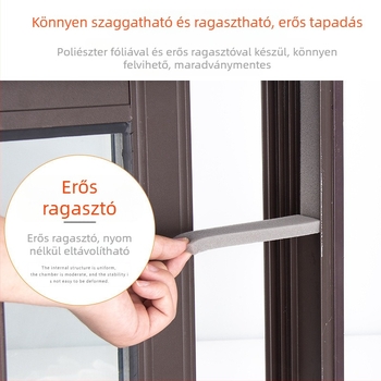 Ajtó- és ablakszigetelő szalag – öntapadó szivacs a szélvédéshez és hangszigeteléshez, ütés elleni védelem üvegajtókhoz