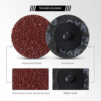 Noyan polírozó korongok TR csatlakozással, korund abrazív