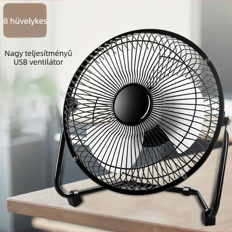 USB asztali ventilátor iroda - 5V, 5W, zaj 45-50dB, brushless motor, fel-le mozgás