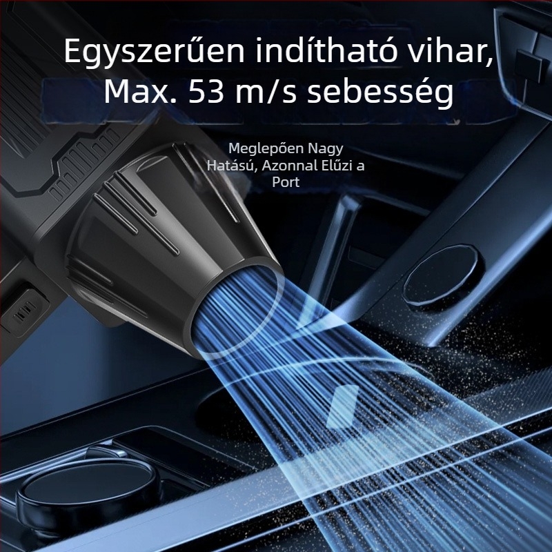Vezeték nélküli, kézi autóporszívó 140 000 RPM-es brushless motorral, turbó szívóerő, súly 180 g, hordozható