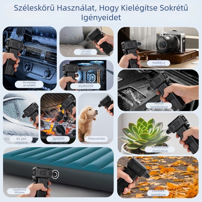 Vezeték nélküli, kézi autóporszívó 140 000 RPM-es brushless motorral, turbó szívóerő, súly 180 g, hordozható