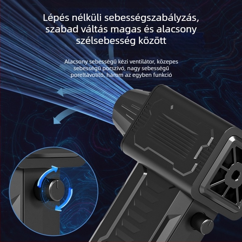 Vezeték nélküli, kézi autóporszívó 140 000 RPM-es brushless motorral, turbó szívóerő, súly 180 g, hordozható