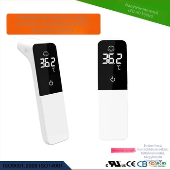 Többfunkciós LED homlok- és fülhőmérő digitális kijelzővel — ALPHAMED UFR102, 2x AAA elem, mérési tartomány 32–43°C