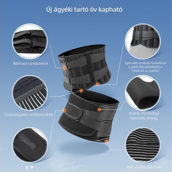 Légáteresztő derékszíj acéllemez-támasszal a súlyemeléshez és a has támogatásához