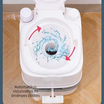 Hordozható összecsukható vécé, 24 literes kapacitás, kültéri használatra, RV-hez és otthoni fürdőszobához