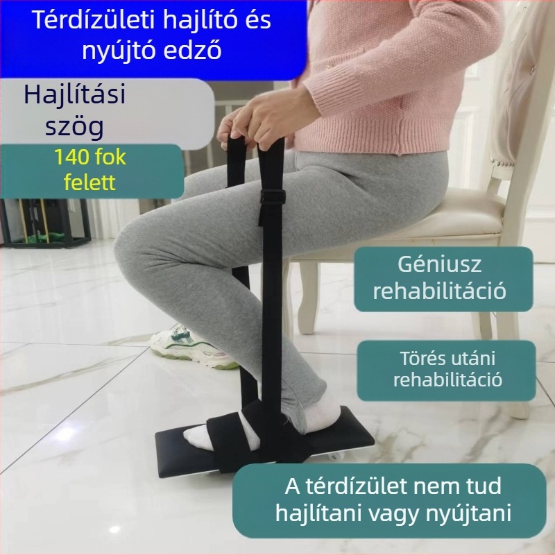 Alsó végtagi edző a térdízületi rehabilitációhoz – posztoperatív merevség, hajlítás és nyújtás húzóerővel, platformán