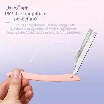 Wanfei professzionális szemöldök-trimmer rozsdamentes acélból, kés tartóval, kezdőknek