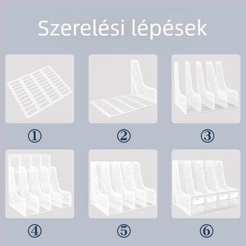 Intellectual Power műanyag fájloszlop-tartó, 4 rétegű asztali rendező, modell 888