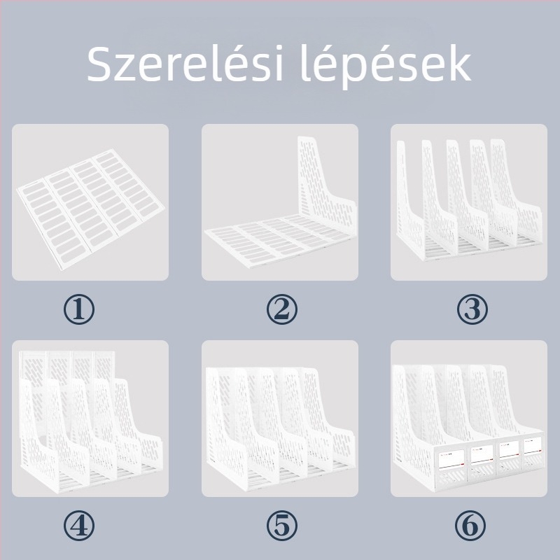 Intellectual Power műanyag fájloszlop-tartó, 4 rétegű asztali rendező, modell 888