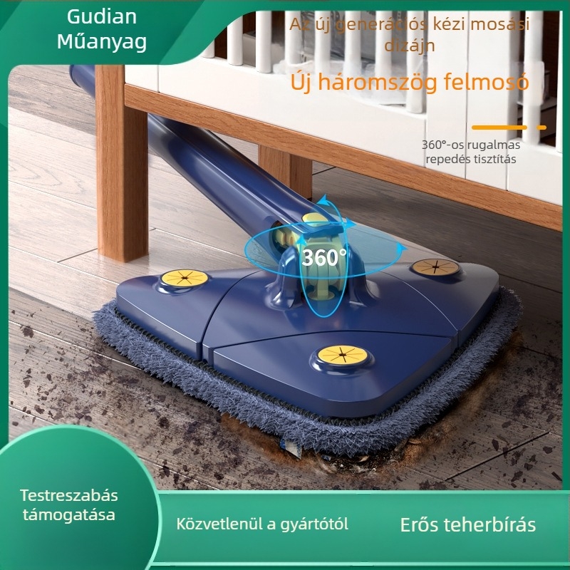 Új háromszög alakú forgó mop háztartási használatra — kézi kinyomás nélkül, mikroszálas
