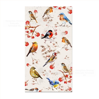 Hosszú papírszalvéták virág- és madár akvarell motívummal – kínai stílus, papírszalvéták, helyszín dekoráció kellékei