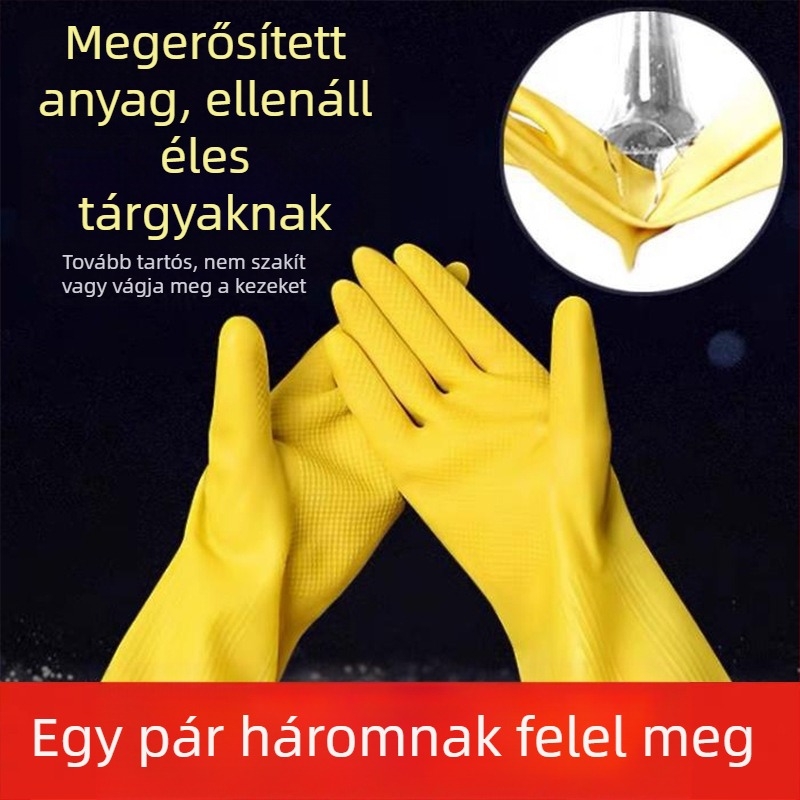 Shangrui latex kesztyűk a konyhába, vastagított kivitel, kopásálló és vízálló, mosogatáshoz