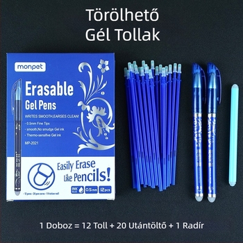 Dobozos thermo-író tollkészlet porcelán motívummal, márka Cute pai, műanyag tokkal, törölhető.