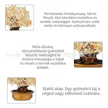 Ametiszt kristályfa – kézzel készített, modern letisztultság, irodai dekoráció