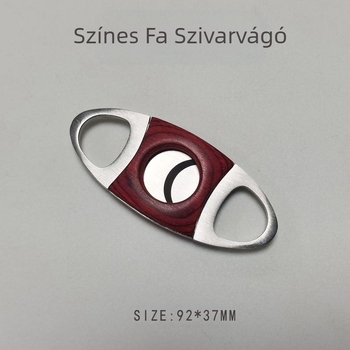 Rozsdamentes acél szivarvágó dupla pengével és fa tokkal — Posen Dragon; testreszabás elérhető.