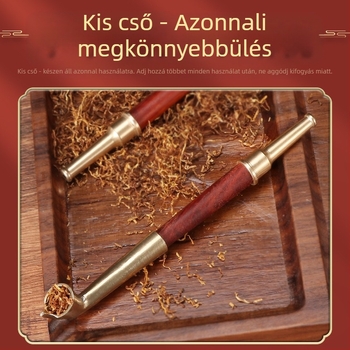 Sárgaréz pipát fa nyéllel, klasszikus stílus, díszítés és gyűjtemény