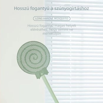 Háztartási légy- és szúnyogcsapó hosszú műanyag nyéllel, egyszerű stílus, nem toxikus, testreszabható, cél: légy, csótány és szúnyog