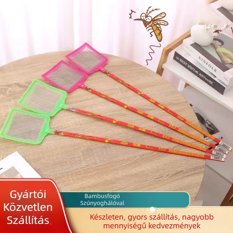 Szúnyogcsapó bambuszból és vas hálóval; kínai stílusú; nem toxikus