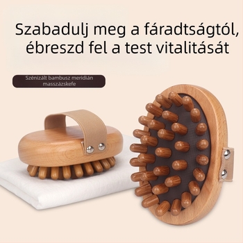 Meridián masszázs fésű — bükkfa, a fáradtság enyhítésére