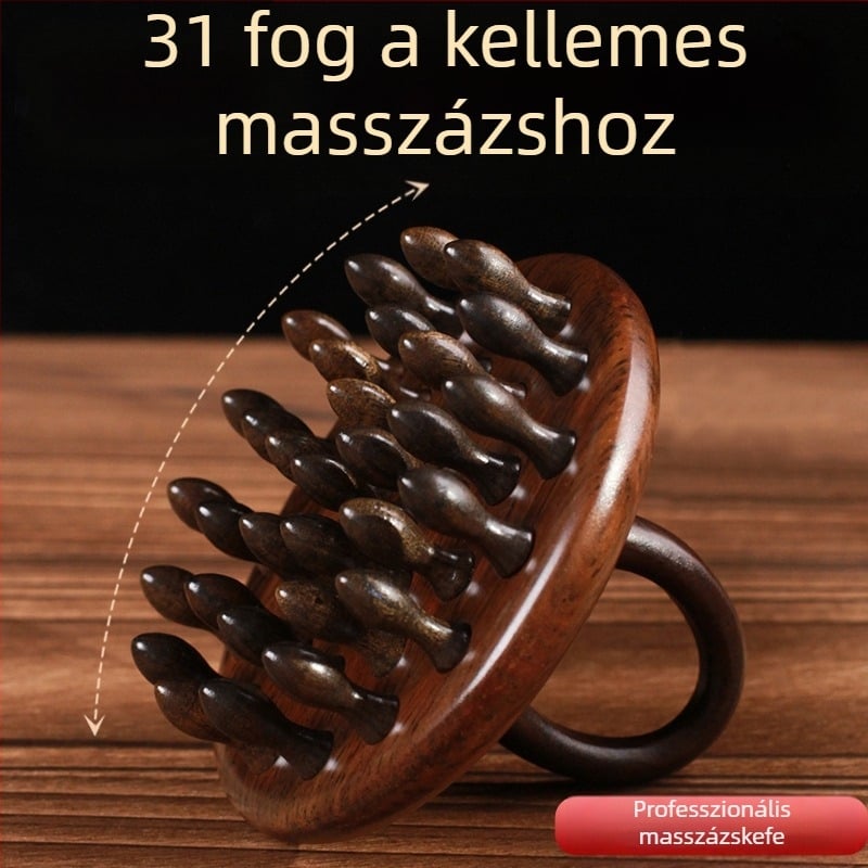 Szantálfa masszírozó hajápoló fésű – általános használatra, import nélkül