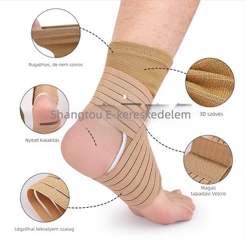 Kompressziós bokavédő spandex anyagból, kosárlabdára és tollaslabdára, felnőtteknek