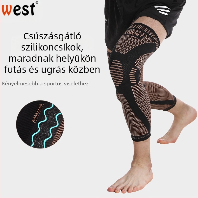 Réz térdvédő — ízületek meleg védelme, uniszex, őszi-téli szezonhoz, vastagított és meghosszabbított kivitel