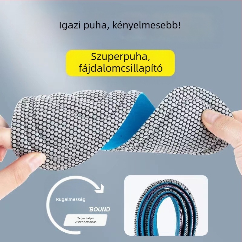 Szabadidős cipő talpbetét — 3D ütéscsillapítás, antibakteriális masszázs, izzadság-elvezetés és lélegző, teljes hosszúságú, uniszex
