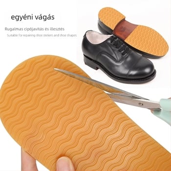 Teljes gumírozott talptapasz cipőkhöz – kopásálló, csúszásmentes és zajcsökkentő; Water Ripple Heel Sticker stílusú; minden szezonban használható