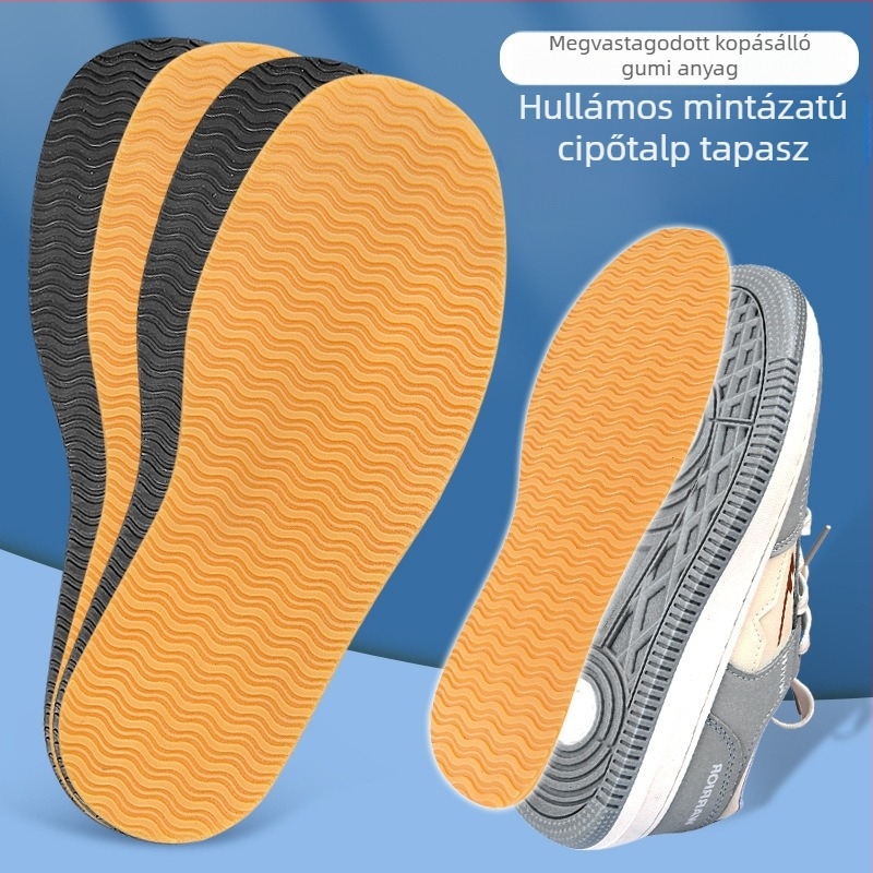 Teljes gumírozott talptapasz cipőkhöz – kopásálló, csúszásmentes és zajcsökkentő; Water Ripple Heel Sticker stílusú; minden szezonban használható