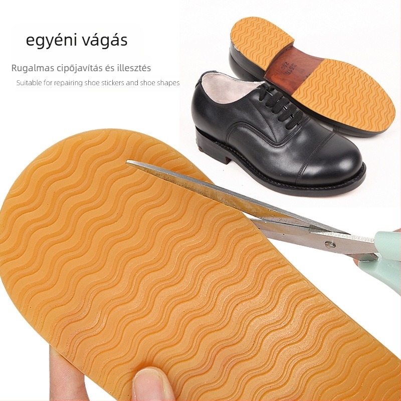 Teljes gumírozott talptapasz cipőkhöz – kopásálló, csúszásmentes és zajcsökkentő; Water Ripple Heel Sticker stílusú; minden szezonban használható