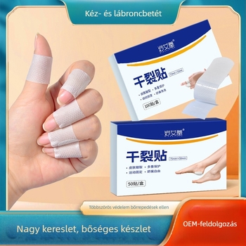 Kéz- és lábszáraz repedéseinek tapaszai — vízálló, lélegző, nagy tapadással az ujjakra és a sarkakra; nem szövött anyag; 2 éves szavatosság; dobozos csomagolás; univerzális bőrtípus