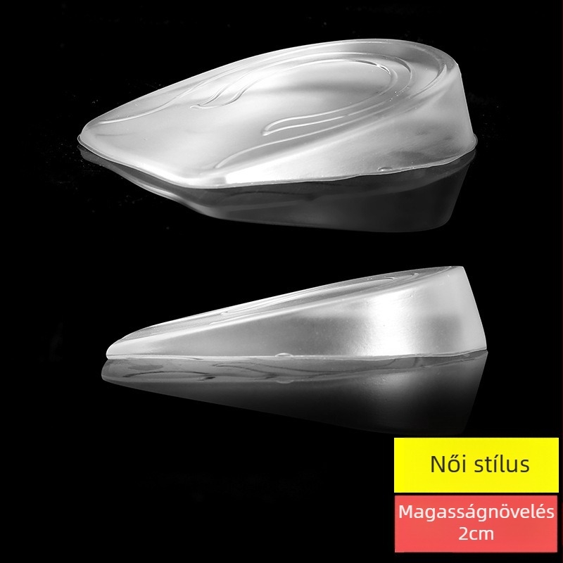 Magasító talpbetét szilikon belsővel, PU-gél, átlátszó, uniszex, téli használatra
