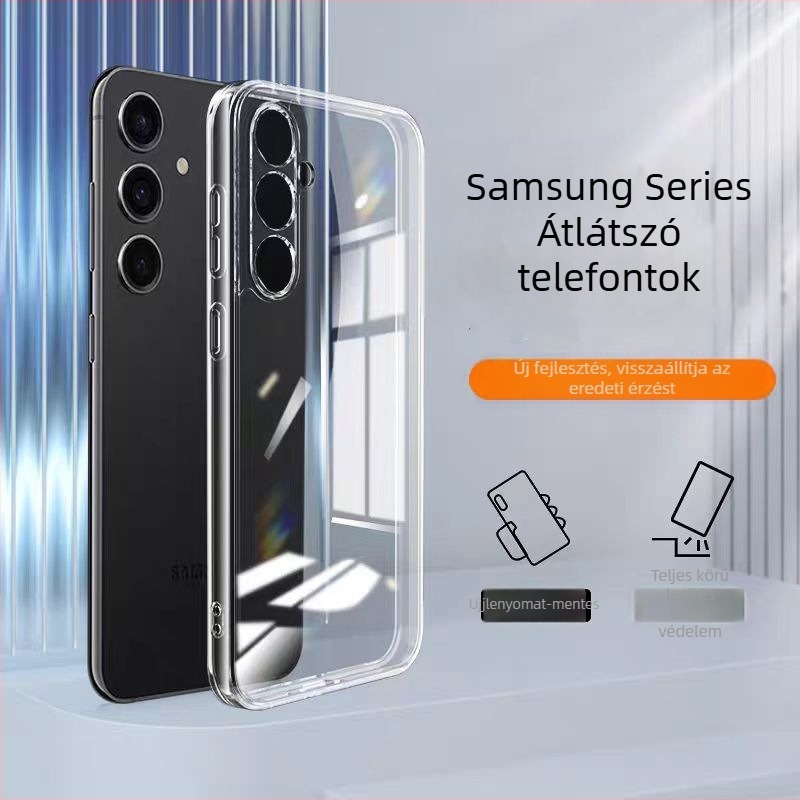 Átlátszó TPU tok Samsung S24/S24 Ultrahoz, teljes körű védelem és kamera lencségének védelme