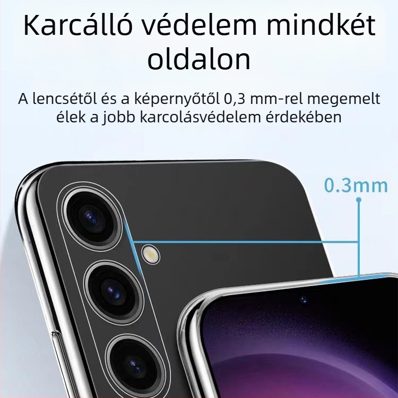 Átlátszó TPU tok Samsung S24/S24 Ultrahoz, teljes körű védelem és kamera lencségének védelme