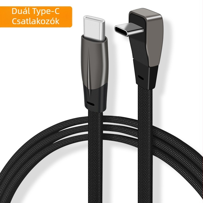 USB-C autós adatkábel kettős végű, lapos kialakítás, gyors töltés