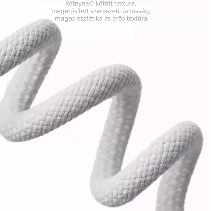 USB-C kötött adatkábel, USB-C–USB-C, 0,3–2,5 m, 100W max, gyorstöltés