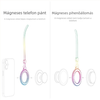 KILO MILO MagSafe mágneses állvány és gyűrű a táska felakasztásához, átlátszó dizájn, műanyag anyag, általános stílus