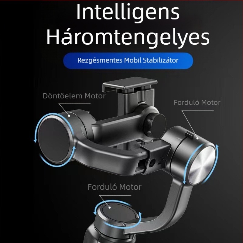 F6 háromtengelyes okostelefon-stabilizátor App vezérléssel, Bluetooth, távirányítóval, modell RK-C213