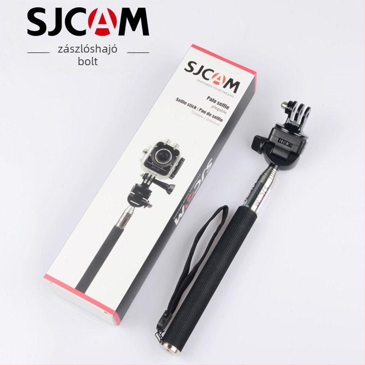 SJCAM selfie bot sportkamerákhoz, PC test, SJCAM logó, adapterrel
