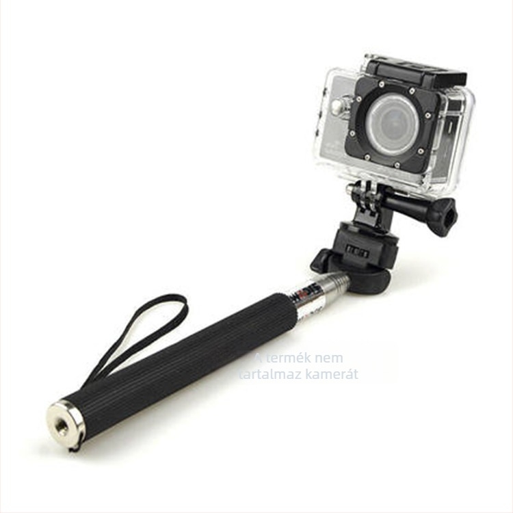 SJCAM selfie bot sportkamerákhoz, PC test, SJCAM logó, adapterrel