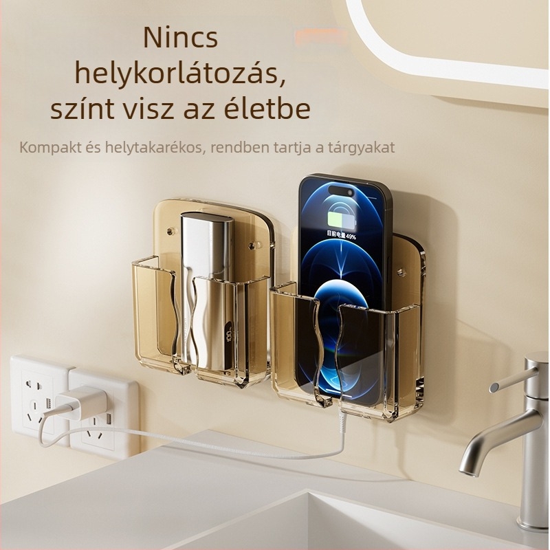 Fali telefontartó fúrás nélkül, konyha, fürdőszoba és nappali használatra