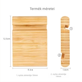 Asztali bambusz telefon- és tabletatartó, univerzális kompatibilitás, testreszabható, licencelhető magáncímke
