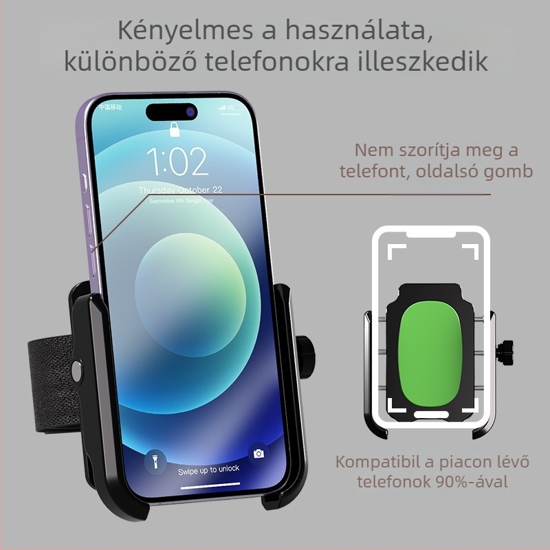 Karpántos telefon-tartó sporthoz – univerzális műanyag tartó, futásra és kerékpározásra, testreszabható