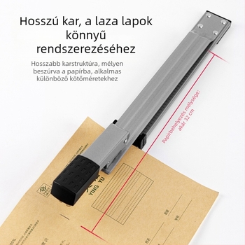 Deli 0334 hosszú karú közepes stapler dokumentumkötéshez, kompatibil 24/6 tűkkel, tűmodell 12, nettó tömeg 1000 g