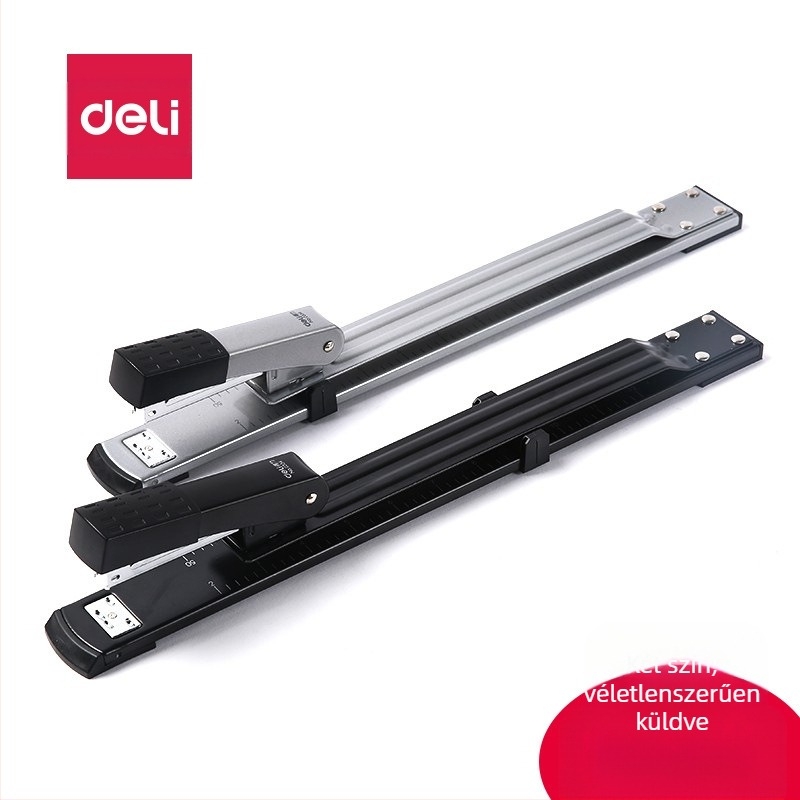 Deli 0334 hosszú karú közepes stapler dokumentumkötéshez, kompatibil 24/6 tűkkel, tűmodell 12, nettó tömeg 1000 g