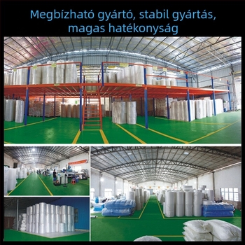 Csomagoláshoz buborékfólia tekercs, vastagított, közepes buborékok, vastagság 5–6, buborék átmérő 10 mm, buborék magasság 4 mm, sűrűség 10