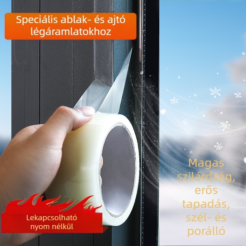 Ajtó- és ablaküreg tömítő szalag, PE bázis, magas viszkozitású akril ragasztó, 0,15 mm vastagság, szélálló sorozat